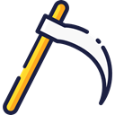 equipment, halloween, garden, Agriculture, Farm, gardening, scythe, Tools And Utensils, Farming And Gardening Black icon