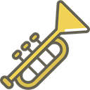 music, jazz, Trumpet, musical instrument, Wind Instrument, Orchestra, Music And Multimedia Black icon