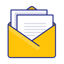 Email, envelope, documents, post, Letter, newsletter, feed Gold icon
