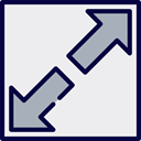 Arrows, Direction, ui, Diagonal, full screen, double arrow, directional, Expanding WhiteSmoke icon