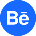 Circle, Behance, portfolio, round icon DodgerBlue icon