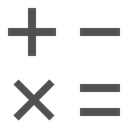 plus, math, Minus, calculator, Equal, Multiplication Black icon