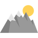 Goal, mountain, mountains, nature, landscape DarkGray icon