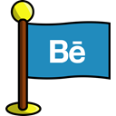 media, flag, Social, networking, Behance SteelBlue icon