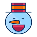 Man, happy, snowman, Emoji, smile, Emoticon, Snow Black icon