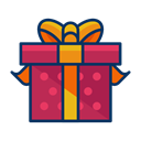 Box, christmas, gift, present, Ribbon Black icon