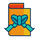 card, christmas, Ribbon, Bow, greeting Black icon