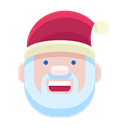 Man, smiley, smile, Emoticon, christmas, santa, Emoji Black icon