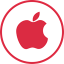 internet, Apple, Social, Logos Crimson icon