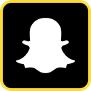 media, online, Social, Snapchat Black icon