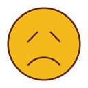 Face, Emoticon, sad, Emoji Goldenrod icon