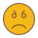 Face, Emoticon, sad, Angry, Emoji Goldenrod icon