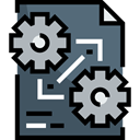 cogwheel, Organization, Seo And Web, document, File, Archive DarkSlateGray icon