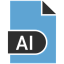 Extension, File, Ai CornflowerBlue icon