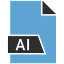 File, Ai, Extension CornflowerBlue icon