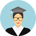 student, Graduate, Graduate Cap LightBlue icon