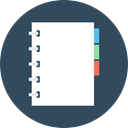 Notebook, notebook with separators, organized notebook Icon