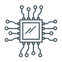 hardware, Programming, Chip, microchip, processor Black icon