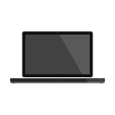 Laptop, Computer, Notebook, technology, gadget Black icon