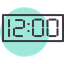 Countdown, twelve, Clock, time, new year PowderBlue icon