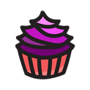 food, cupcake, Dessert, sweet Black icon