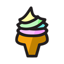 cone, Ice, snack, Dessert, Cream Black icon