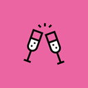 new, party, drink, year, champagne, treat, Cheers PaleVioletRed icon