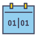 Calendar, date, event, Month, day, january, new year SkyBlue icon