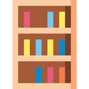 Library, Bookcase, wood, storage, buildings, furniture Sienna icon