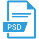 Psd, Psd File, Photoshop File, Photoshop extension DodgerBlue icon