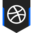 Logo, Social, dribbble, media Black icon