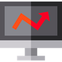 Laptop, monitor, screen, Business, Stats, Analytics, graphic, Seo And Web DimGray icon