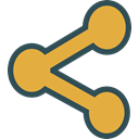 network, Logo, Social, Brand, Sharethis Goldenrod icon