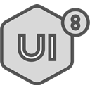 network, Logo, Social, Brand, ui8 Gainsboro icon