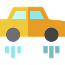 Car, transportation, transport, vehicle, Flying Car, Automobile, Science Fiction, Futuristic Goldenrod icon