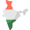 Map, Maps And Location, Frontiers, Borders, India, Geography, Nation Icon