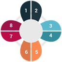 Flower, chart, economic, pie, Schedule, Diagram Black icon