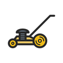 tools, tool, garden, Mower, grass, gardening, Lawn Black icon