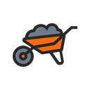 Agriculture, Farm, Wheelbarrow, plant, nature, garden, Farming Black icon