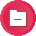Folder, Exit, delete, remove, Minus Crimson icon