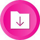 Folder, Down, Arrow, download, inbox, files, Downloading DeepPink icon