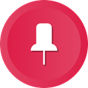 push, thumb, pin, tack, thumbtack, pushpin, fasten Crimson icon