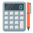 Pen, calculator, calculate, calculation, Calculating, finance calculator DarkGray icon