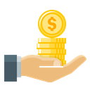 Hand, Money, Coins, Loan, Cash out, loan money Icon