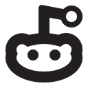 Reddit, Social, snoo Black icon