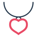 Heart, love, valentine's day, necklace, valentine, jewelery Black icon