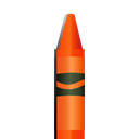 Crayon tip, crayon5, orange crayon Black icon