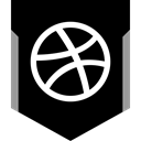 media, Logo, Social, dribbble Black icon