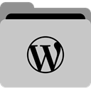 Folder, App, storage, Wordpress, Social, collection, framework Silver icon