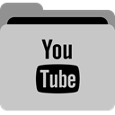 youtube, collection, App, storage, Social, video, Folder Silver icon